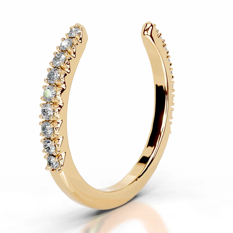 Yellow :: Round lab grown diamond eternity band Shapelle IGI certified wedding ring