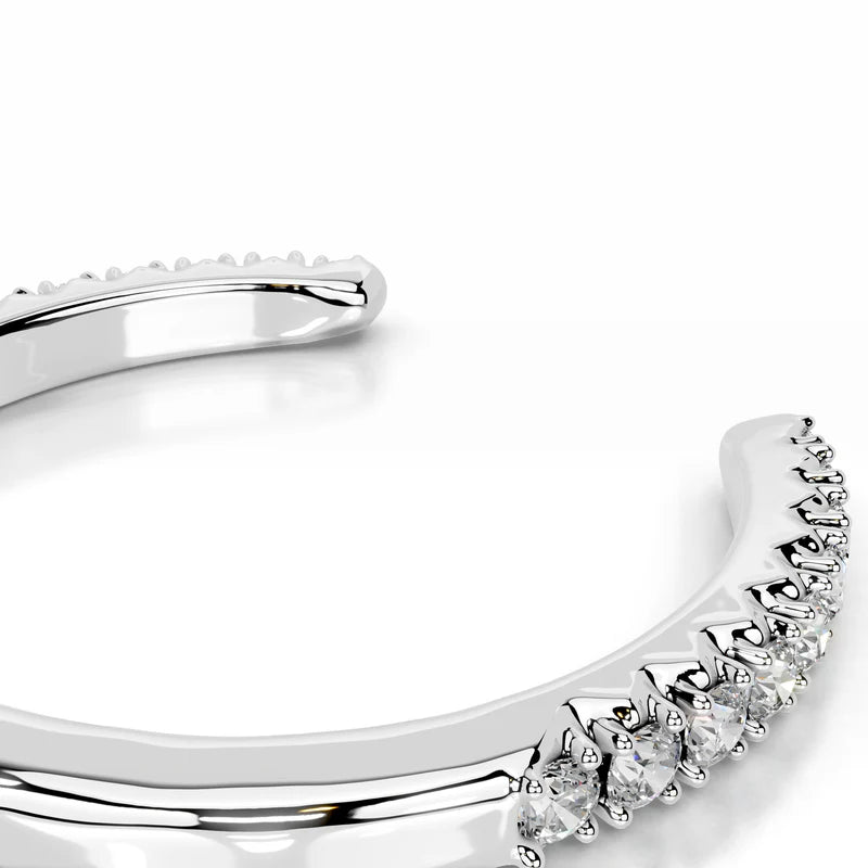 White :: Round lab diamond wedding band Shapelle IGI certified fine jewelry
