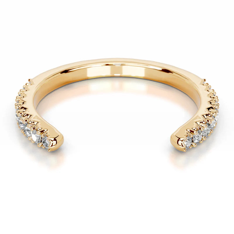 Yellow :: Luxury round lab diamond wedding band Shapelle IGI certified design