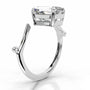 White :: IGI certified emerald lab diamond solitaire engagement ring elegant bridal ring