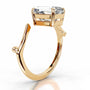 Yellow :: handcrafted emerald solitaire lab diamond engagement ring luxury fine jewelry