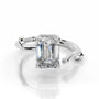 White :: Aurenique emerald solitaire lab grown diamond engagement ring IGI certified