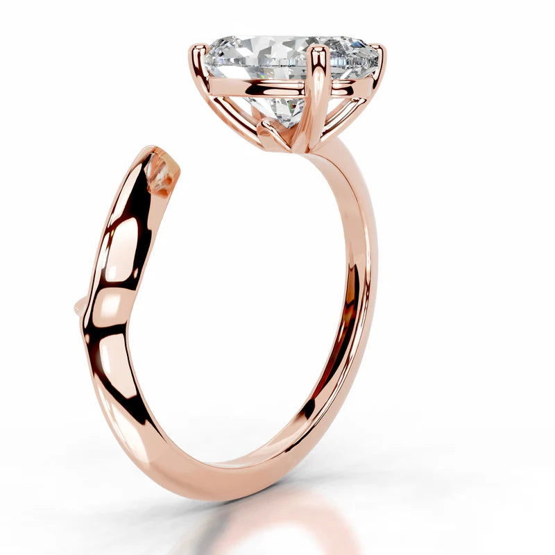 Rose :: oval lab grown diamond engagement ring solitaire setting timeless design