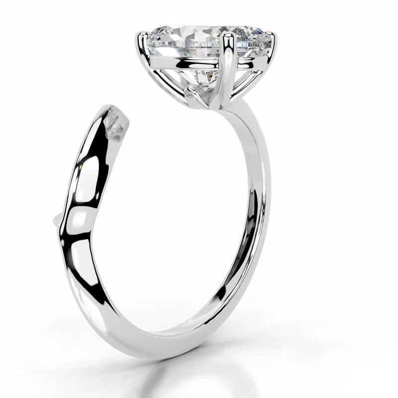White :: IGI certified oval lab diamond solitaire engagement ring elegant bridal ring