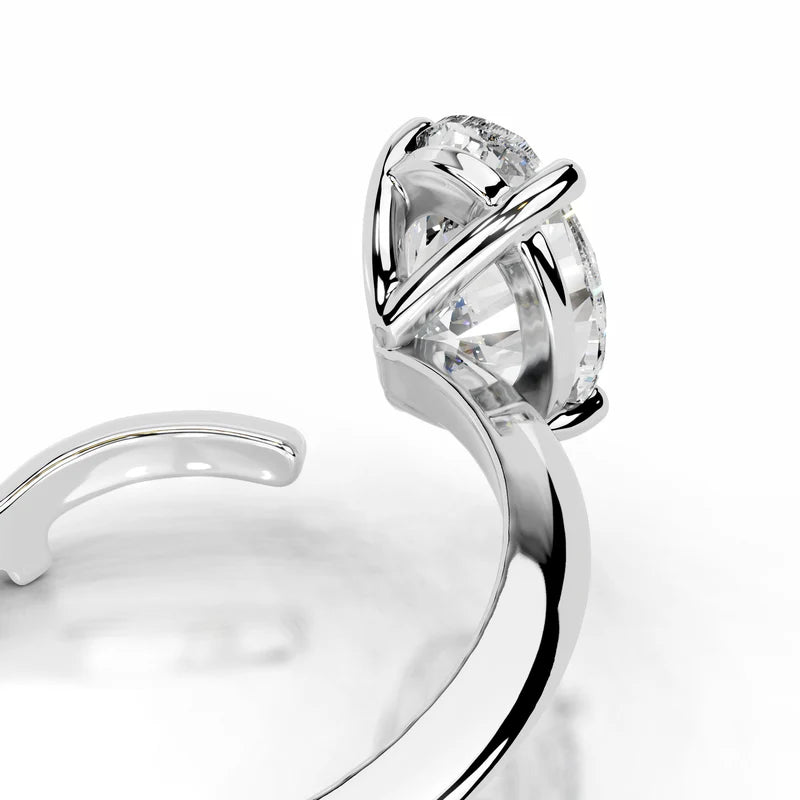 White :: oval cut lab grown diamond solitaire engagement ring white gold luxury