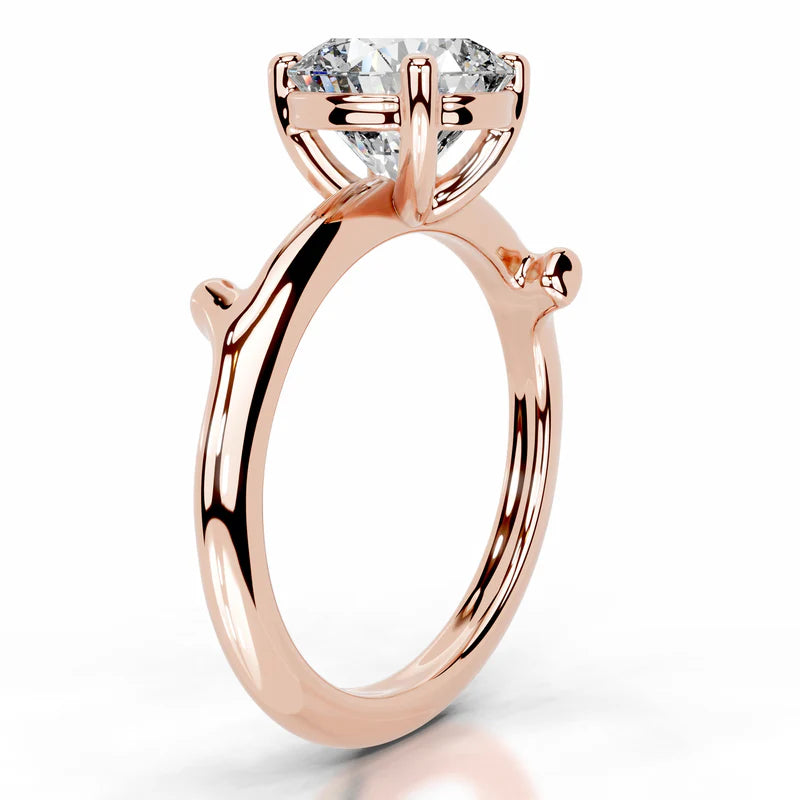 Rose :: luxury round lab diamond solitaire engagement ring fine jewelry bridal ring