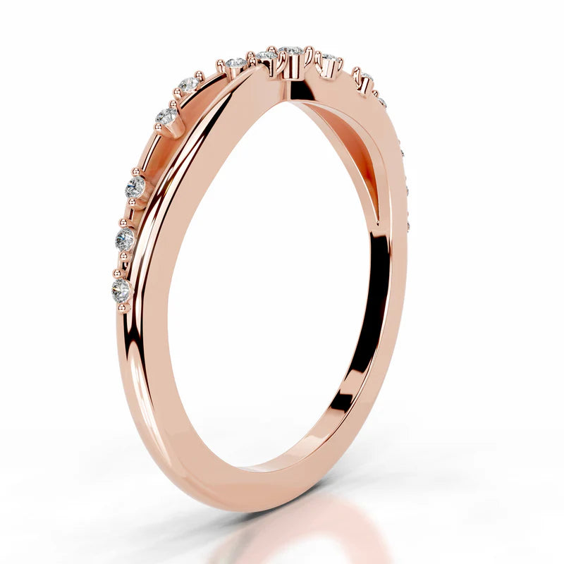 Rose :: Luxury round lab diamond wedding band Oravelle bridal jewelry