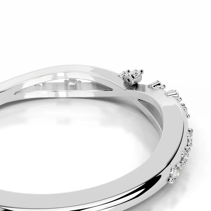 White :: Round lab diamond wedding band Oravelle fine jewelry for women