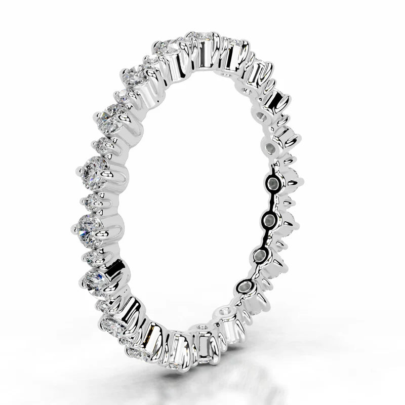 White :: IGI certified lab diamond wedding ring elegant round band for women