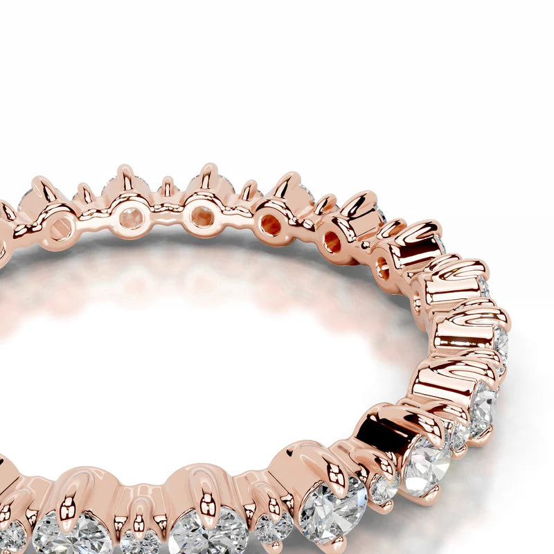 Rose :: Prismara diamond band ring with round lab grown diamonds wedding jewelry