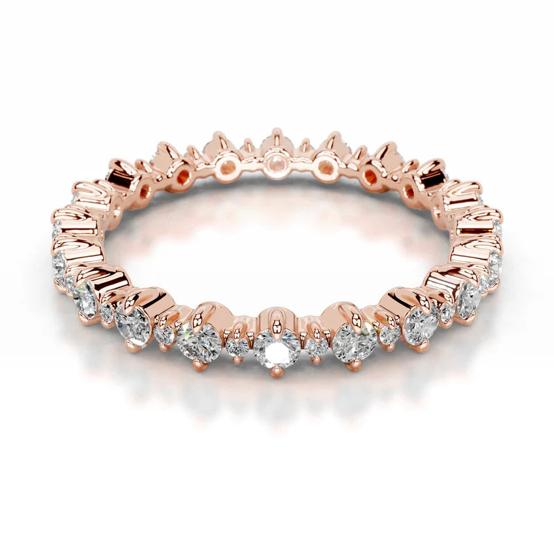 Rose :: Sustainable lab grown diamond wedding band round cut luxury ring