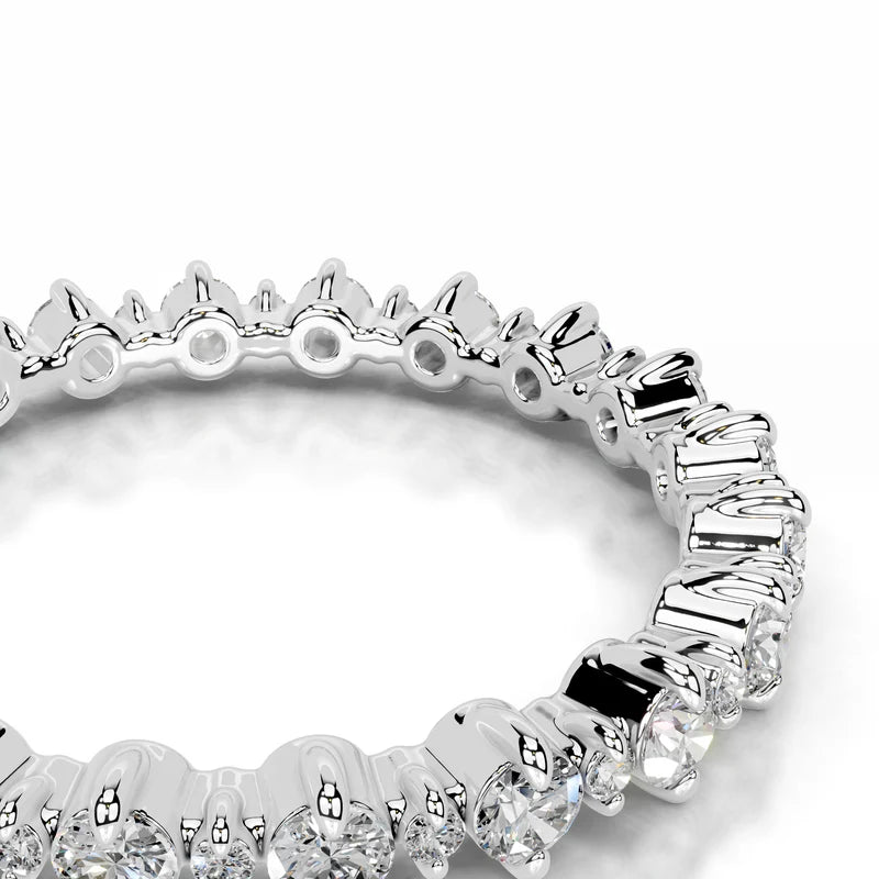 White :: Lab grown diamond wedding band with round cut stones Prismara design