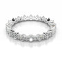 White :: Prismara round lab grown diamond wedding band IGI certified white gold ring