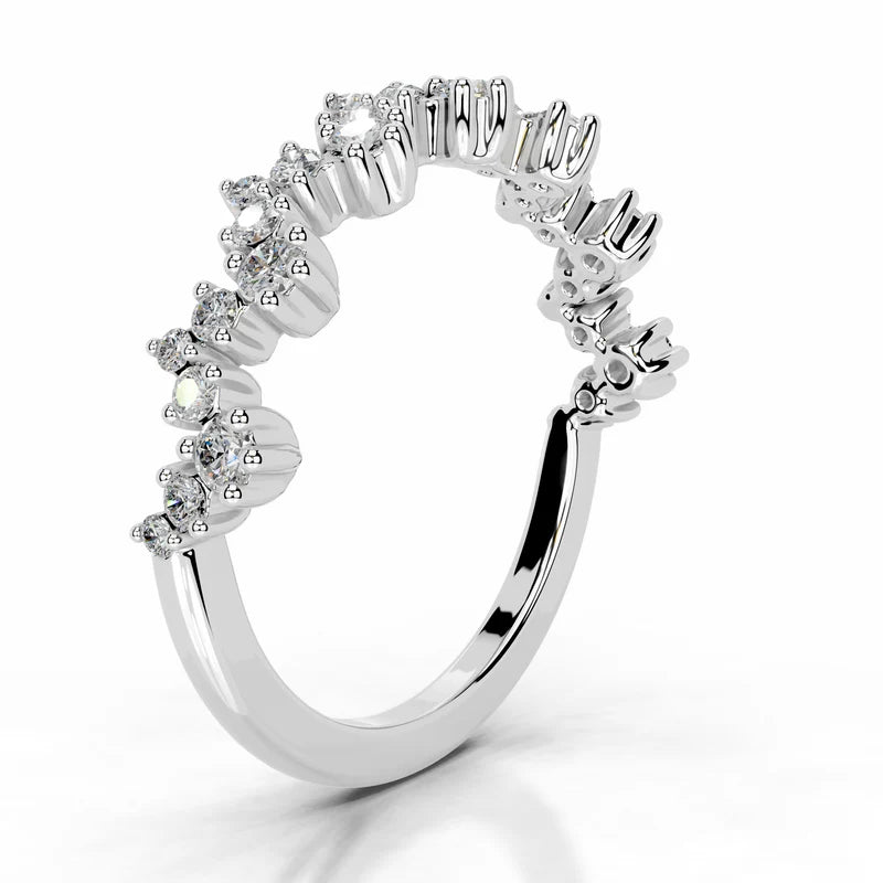 White :: IGI certified Lunareth round lab grown diamond band classic wedding ring