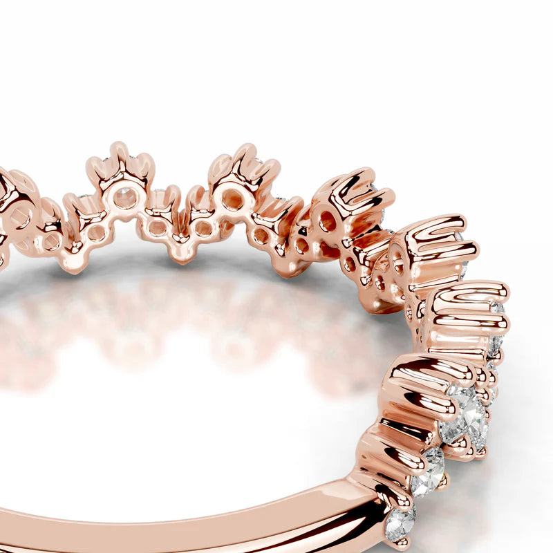Rose :: Round brilliant lab diamond wedding band Lunareth IGI certified ring