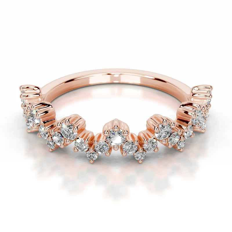 Rose :: IGI certified Lunareth round lab grown diamond band classic wedding ring
