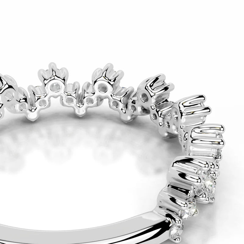 White :: Round lab diamond wedding band Lunareth IGI certified fine jewelry