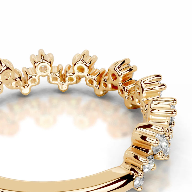 Yellow :: Lunareth round lab grown diamond band classic bridal jewelry style