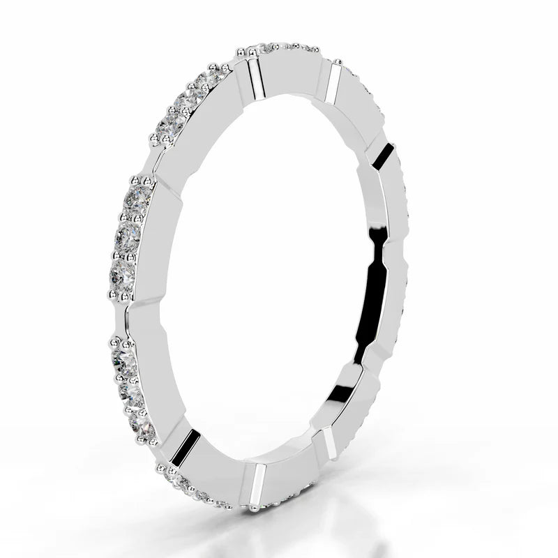 White :: IGI certified round lab diamond wedding band fine jewelry women ring
