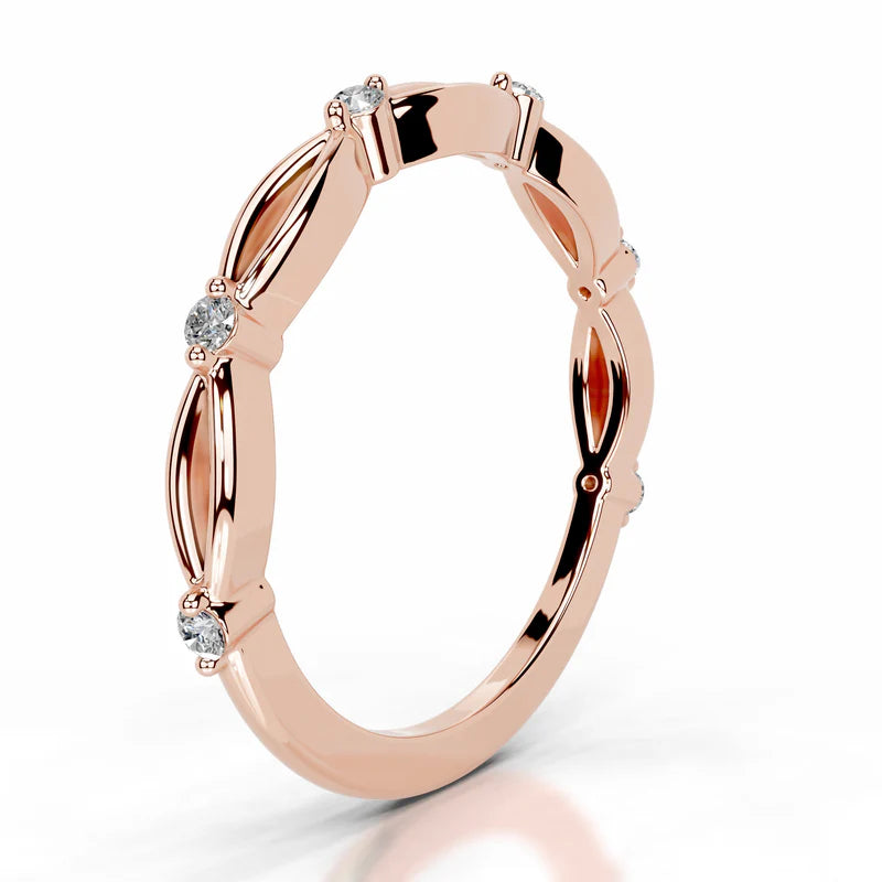 Rose :: Valenique round lab grown diamond band timeless wedding ring for women