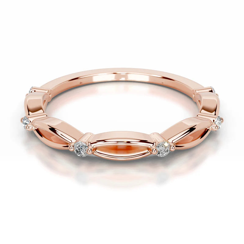 Rose :: Valenique round lab grown diamond band minimalist wedding jewelry design