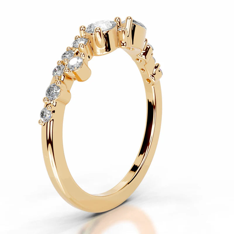 Yellow :: Diamora lab grown diamond band stackable wedding ring design