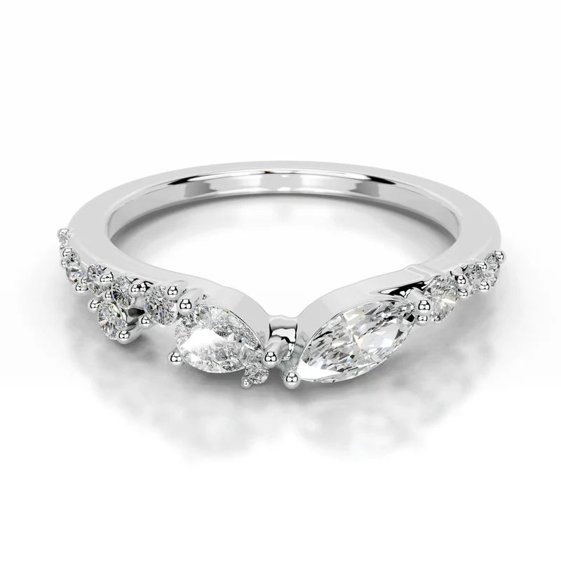 White :: Diamora lab grown diamond wedding band IGI certified elegant ring