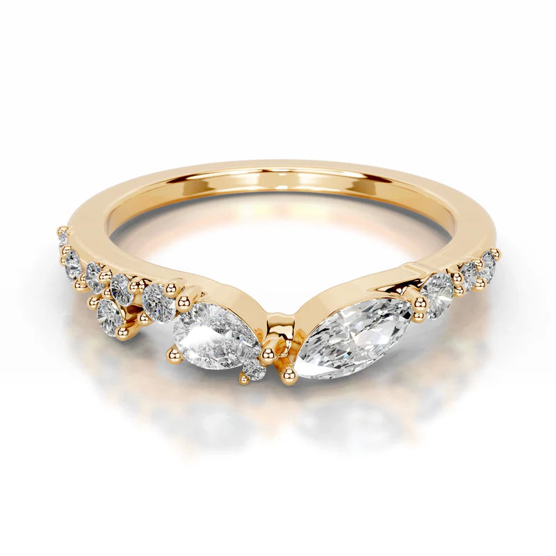 Yellow :: Lab grown diamond eternity band Diamora IGI certified wedding ring