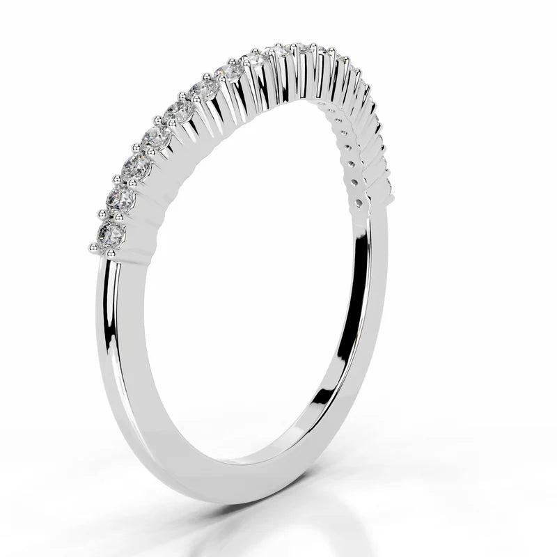 White :: IGI certified Aurevique round lab grown diamond ring classic wedding band