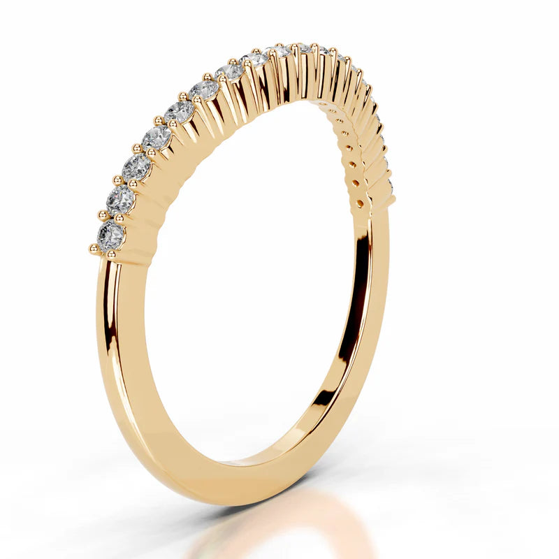 Yellow :: Round lab grown diamond band Aurevique IGI certified wedding ring