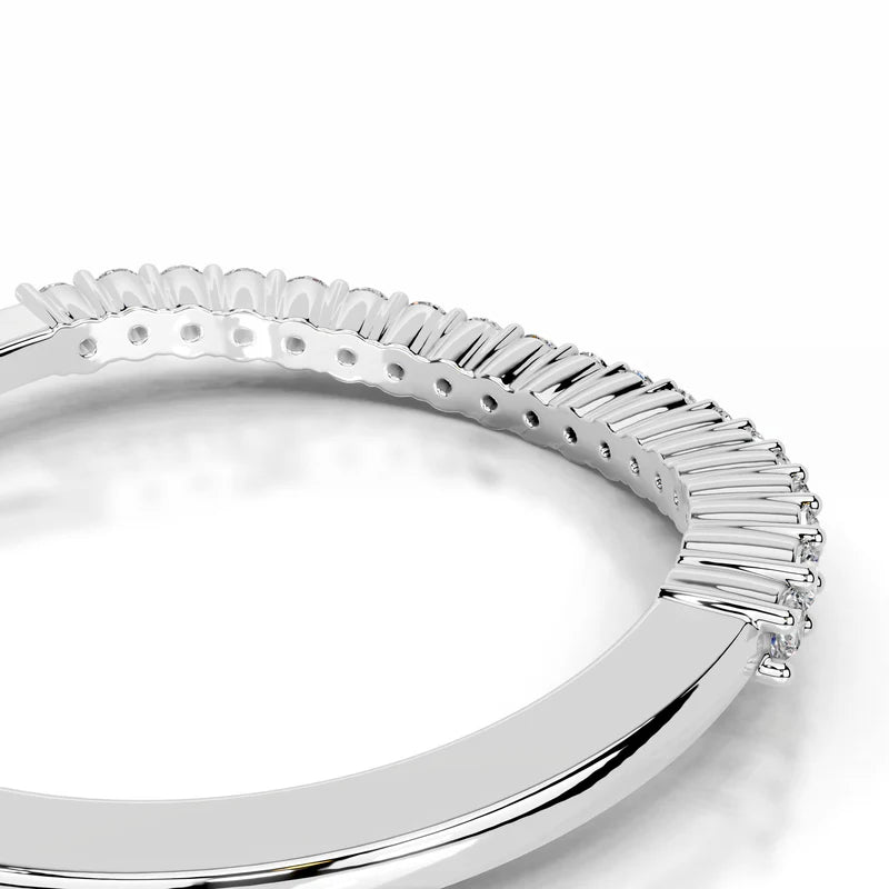 White :: Round lab diamond wedding ring Aurevique IGI certified fine jewelry