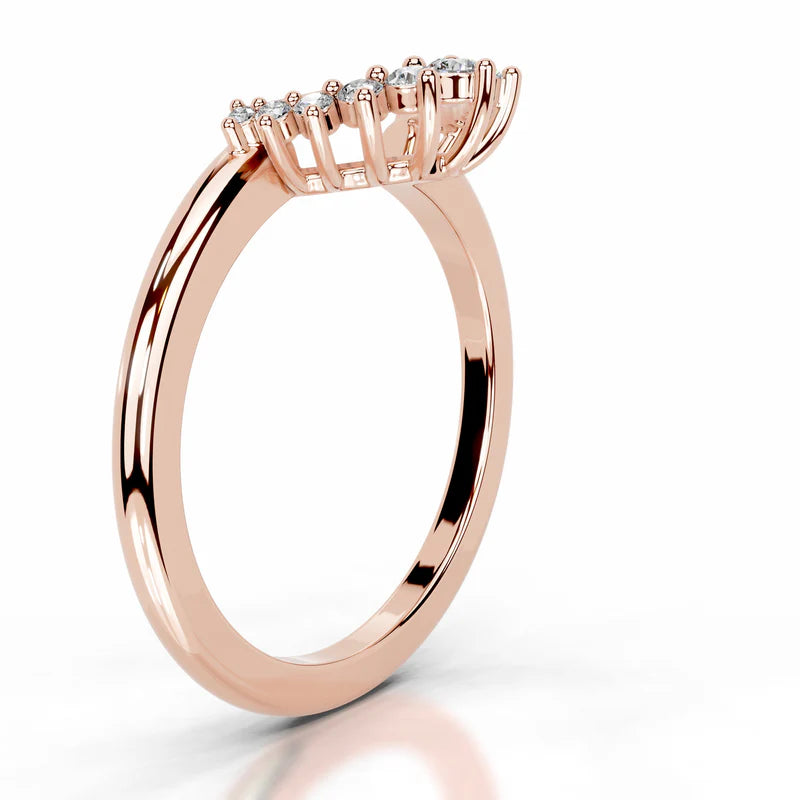 Rose :: Facetique round lab grown diamond band timeless wedding ring for women