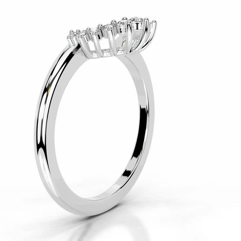 White :: IGI certified Facetique round lab grown diamond band classic wedding ring