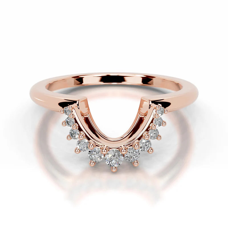 Rose :: Facetique round lab grown diamond band minimalist wedding jewelry design