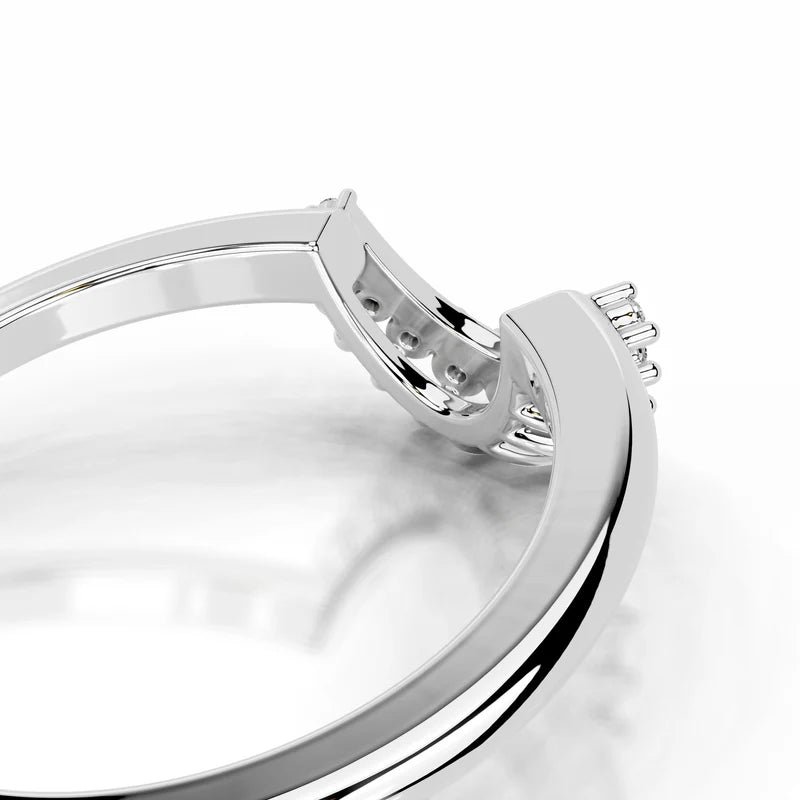 White :: Round lab diamond wedding band Facetique IGI certified fine jewelry