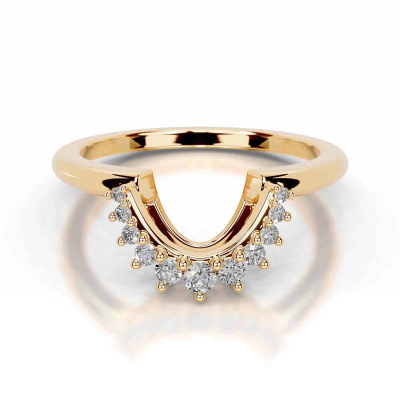 Yellow :: Luxury round lab diamond wedding band Facetique IGI certified design