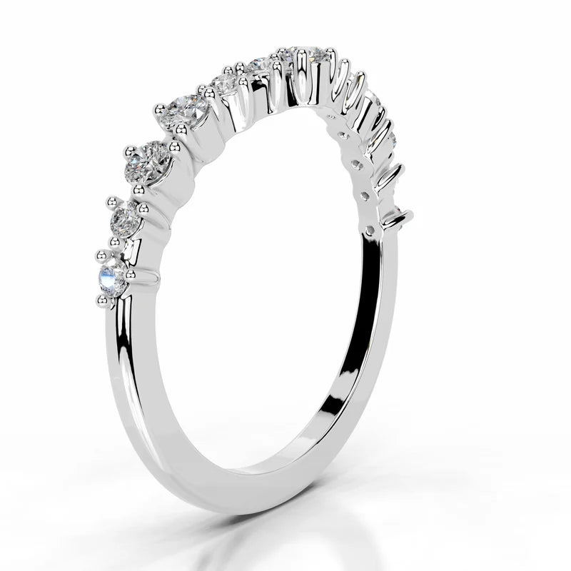 White :: IGI certified Nythera round lab grown diamond band elegant wedding ring