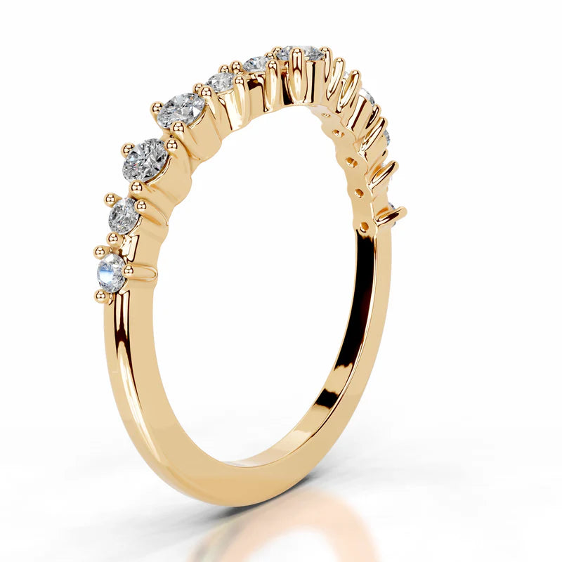 Yellow :: Round lab grown diamond eternity band Nythera IGI certified wedding ring