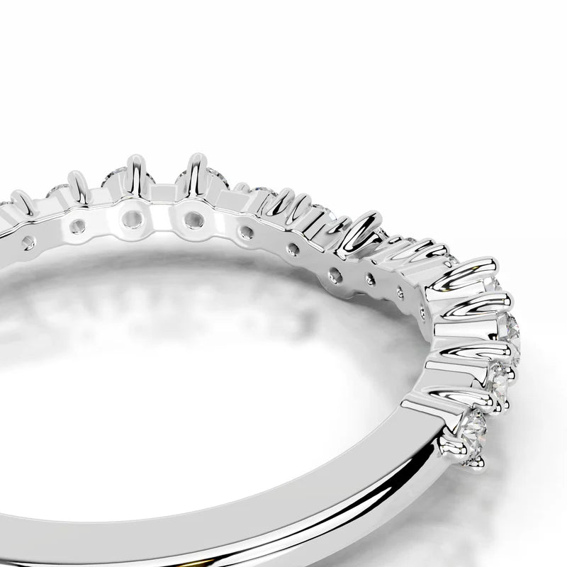 White :: Round lab diamond wedding band Nythera IGI certified fine jewelry