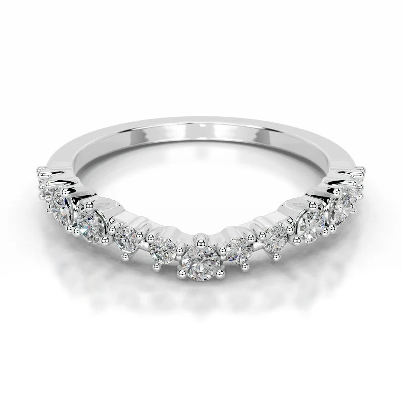 White :: Nythera round lab grown diamond wedding band IGI certified