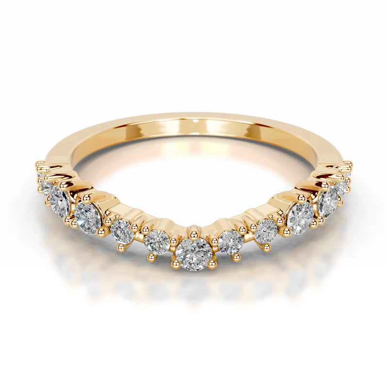 Yellow :: Luxury round lab diamond wedding band Nythera IGI certified design