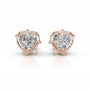 Rose :: Heart Shape Lab Grown Diamond Stud Earrings in Rose Gold | Unii Jewels