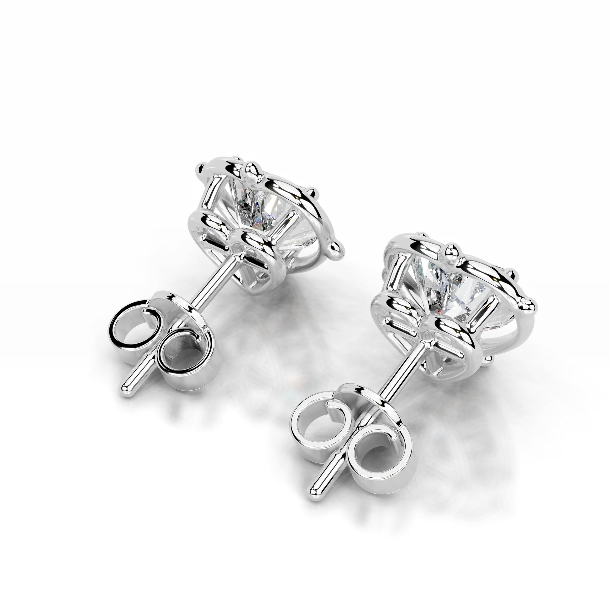 White :: Heart Shape Lab Grown Diamond Stud Earrings in White Gold | Unii Jewels