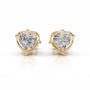 Yellow :: Heart Shape Lab Grown Diamond Stud Earrings in Yellow Gold | Unii Jewels