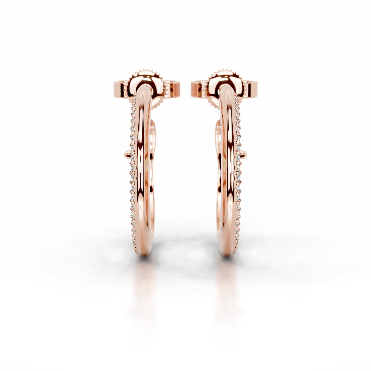 Rose :: open hoop lab grown diamond earrings minimalist luxury design for everyday wear and special occasions