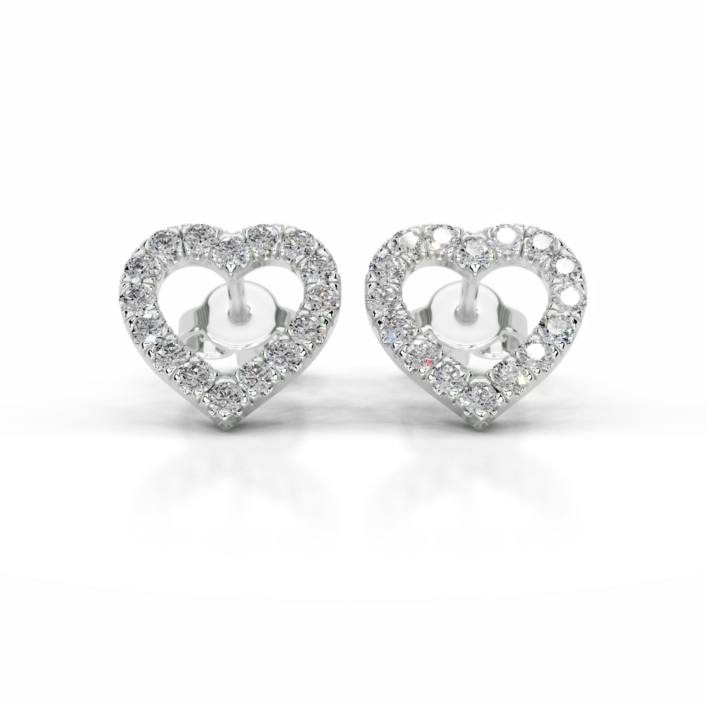 White :: delicate round lab grown diamond earrings 0.4ct total weight white gold everyday wear elegant studs