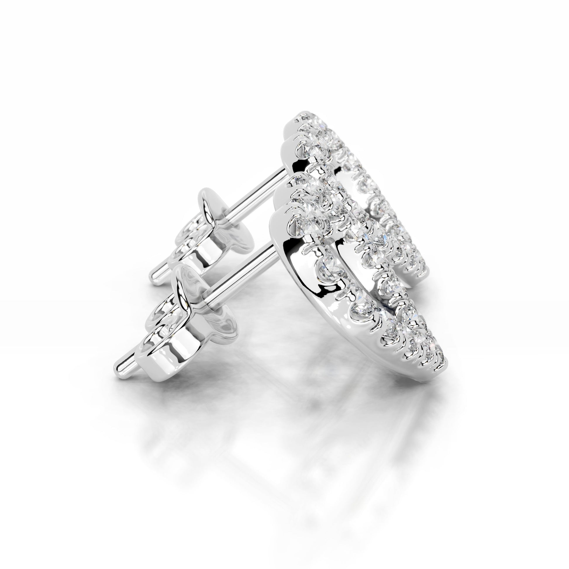 White :: minimalist round lab grown diamond earrings 0.4 carat total weight white gold subtle luxury studs