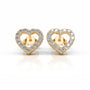 Yellow :: petite diamond stud earrings lab grown 0.4ct round cut 14k white gold elegant everyday jewelry