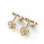 Yellow :: 0.4 carat lab diamond stud earrings round solitaire white gold simple fine jewelry for women