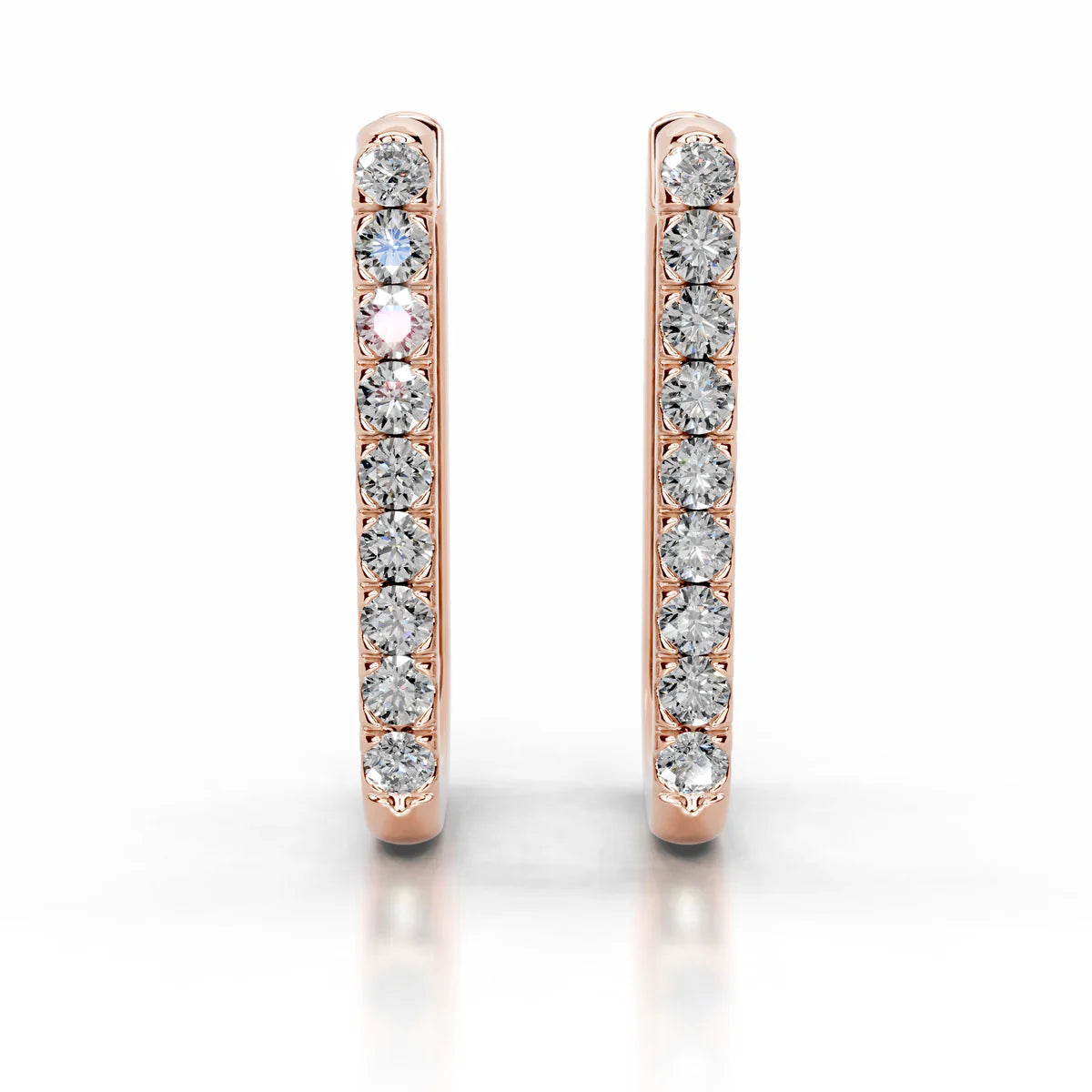 Rose :: minimalist lab grown diamond earrings 1.40ct drop design white gold elegant daily wear jewelry